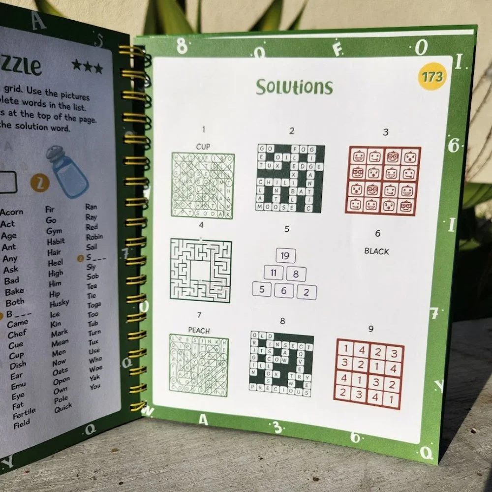 NEW Kids Brain Teaser Puzzle Activity Book Sodoku Crossword Word Search Workbook